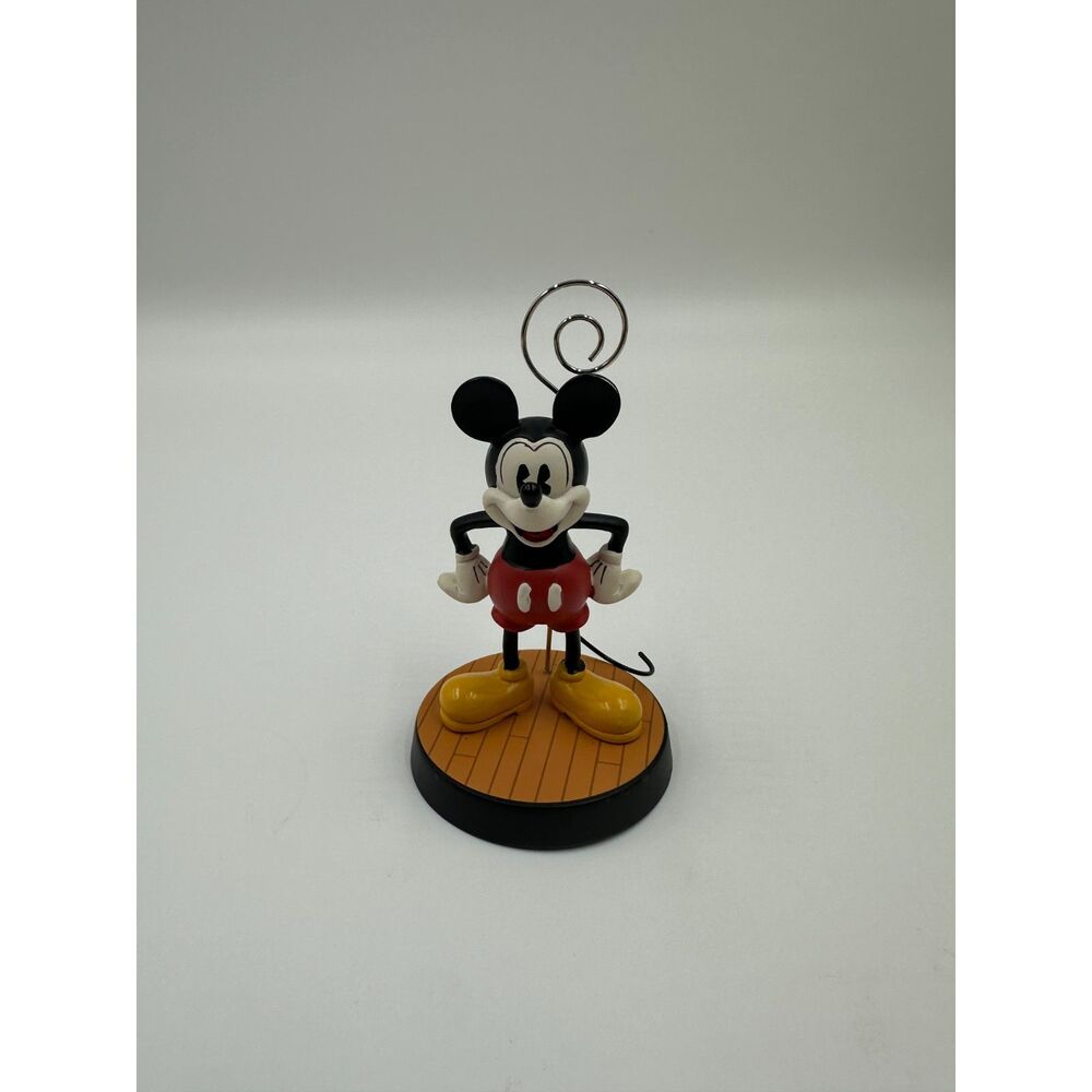 Disney Mickey Mouse Photo Clip Frame Figurine Spiral Photo Holder Vintage